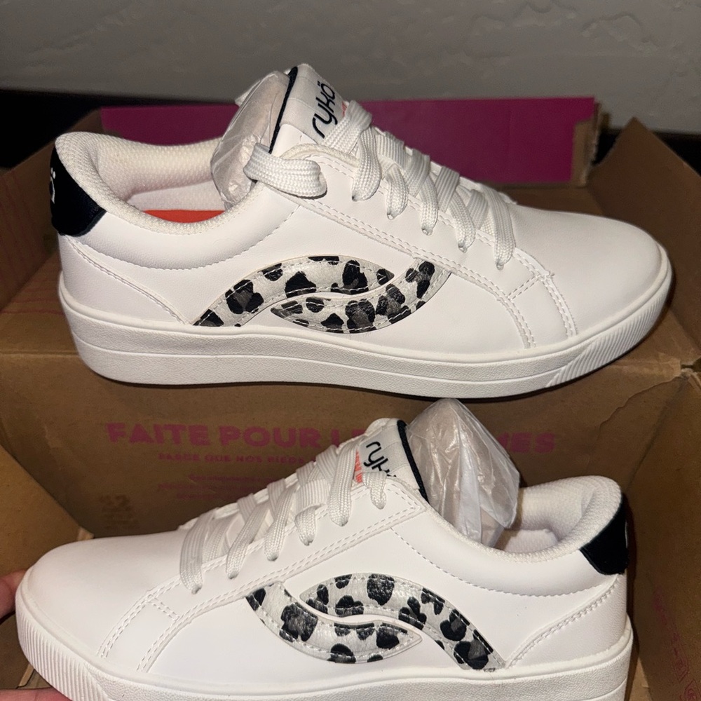 Ryka White and Black Patterned Sneakers